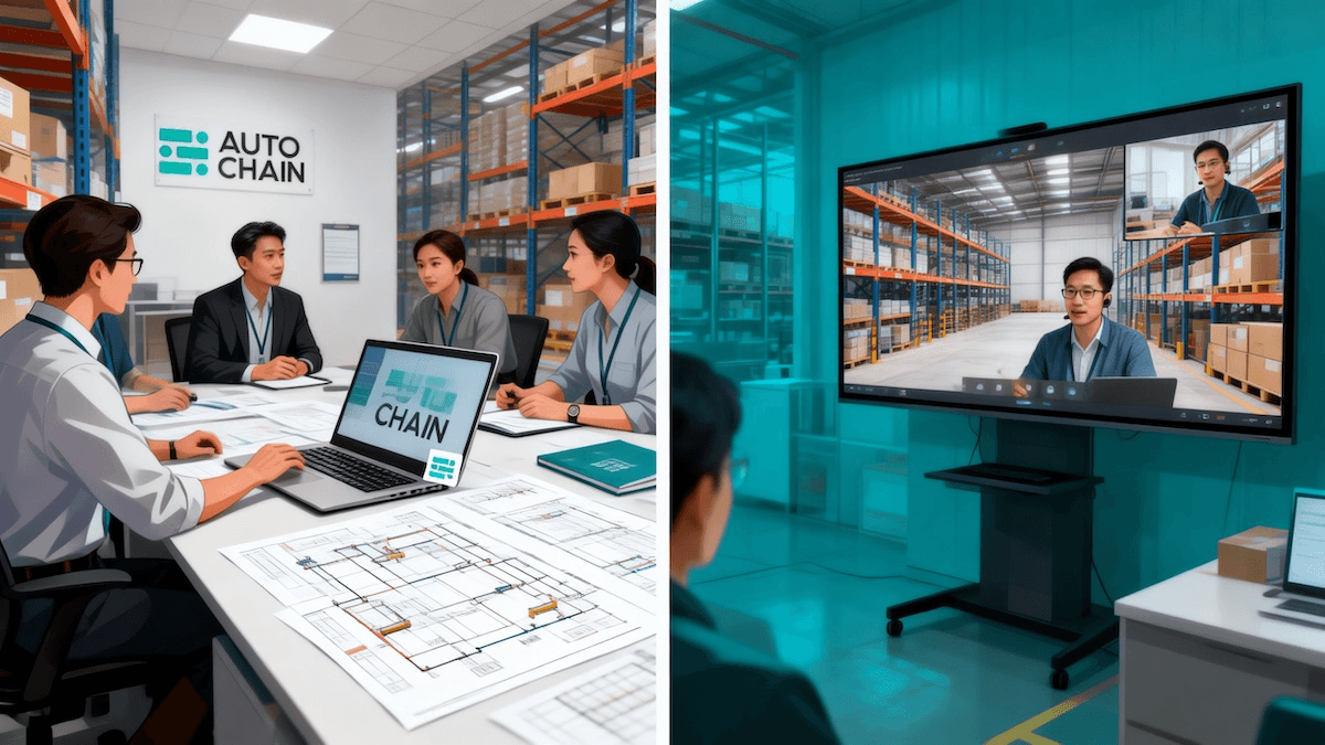 香港 WMS vendor 面對面會議與內地 vendor 線上會議的比較示意圖